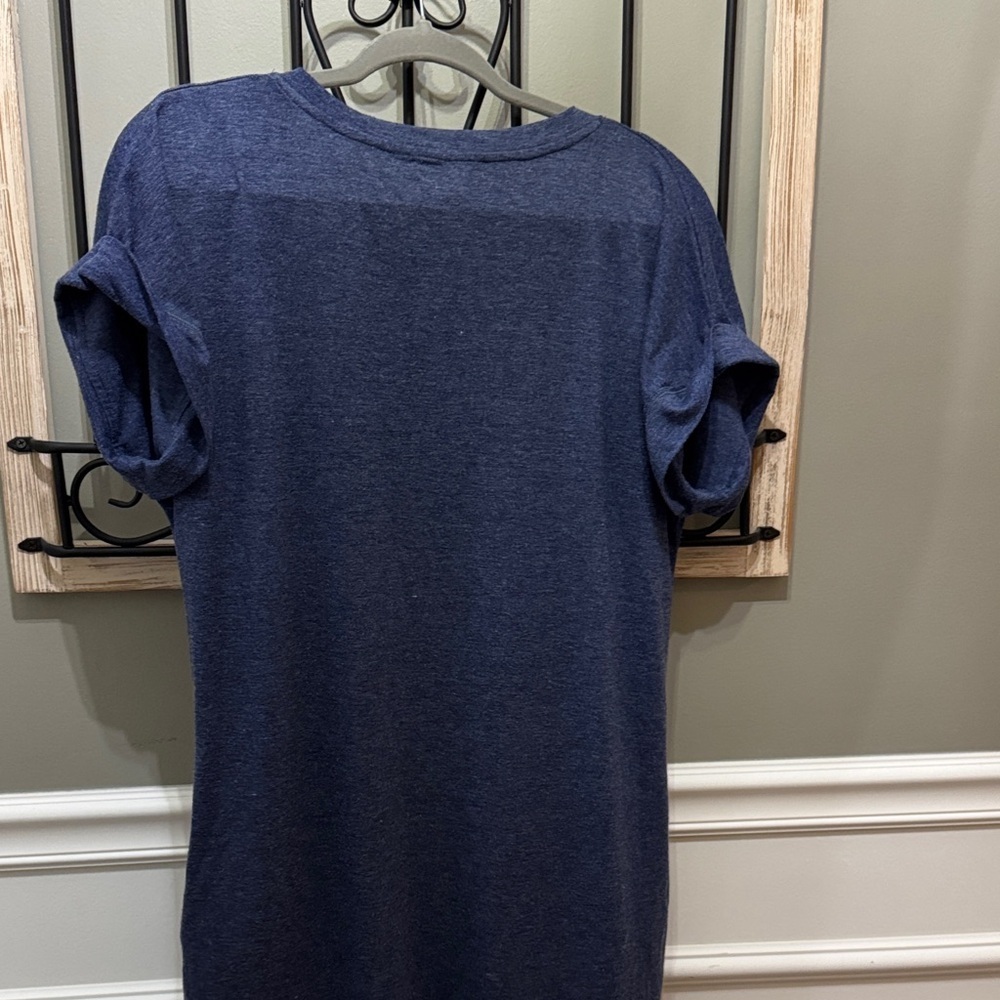 Chic Navy V-Neck Midi Dress M - Picture 9 of 9